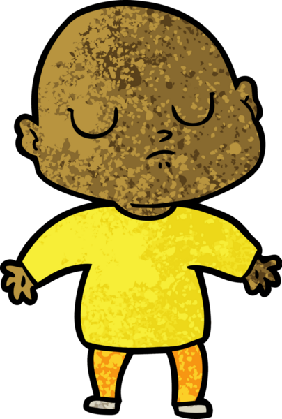 bir insan tarafından çizilmiş kel bir adam.