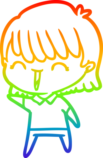 gökkuşağı gradyan çizimi bir insan tarafından çizilmiş bir karikatür kadın