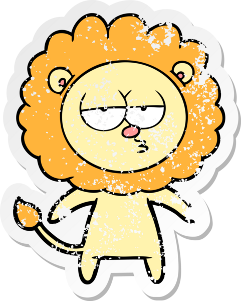 Bir insan tarafından çizilmiş sıkıntılı bir çizgi film çıkartması.