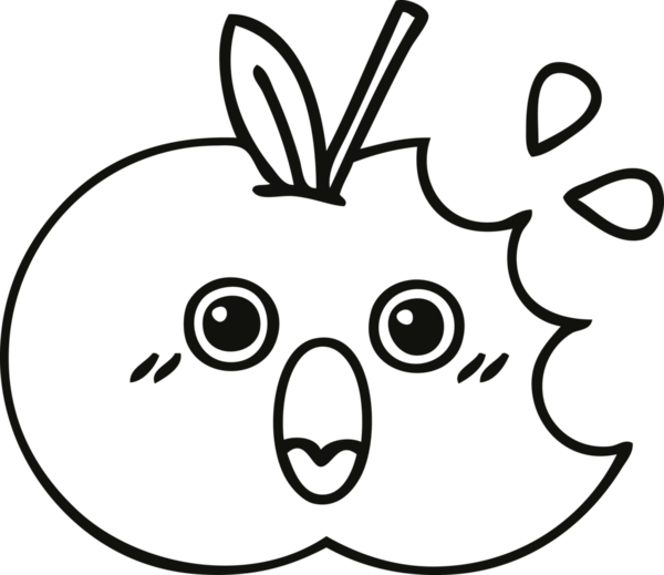 Bir insan tarafından çizilmiş kırmızı elma çizimi.