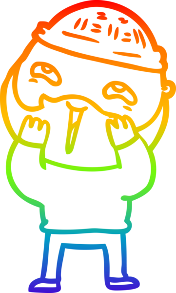 Bir insan tarafından çizilmiş mutlu sakallı bir adamın çizgi çizimi.