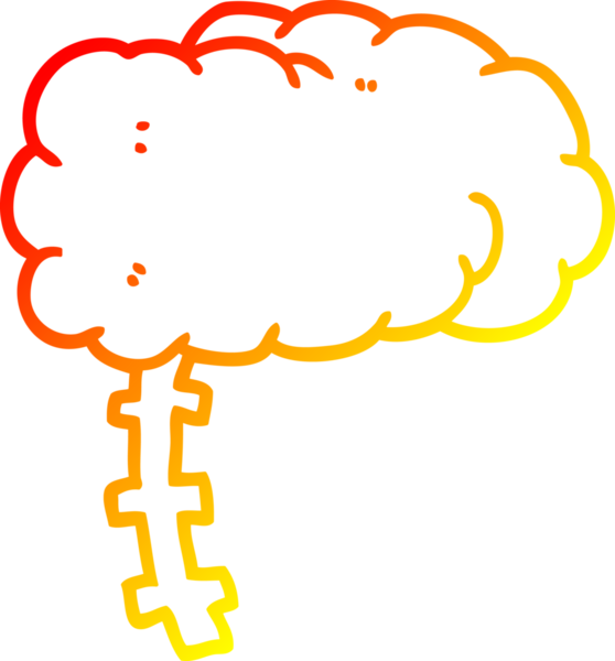 Bir insan tarafından çizilmiş karikatür beyninin sıcak gradyan çizimi