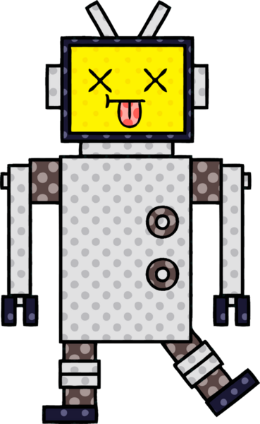 bir insan tarafından çizilmiş bir robotun çizgi roman tarzı