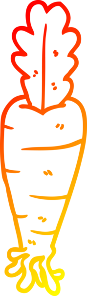 Bir insan tarafından çizilmiş bir havucun sıcak çizgi çizimi