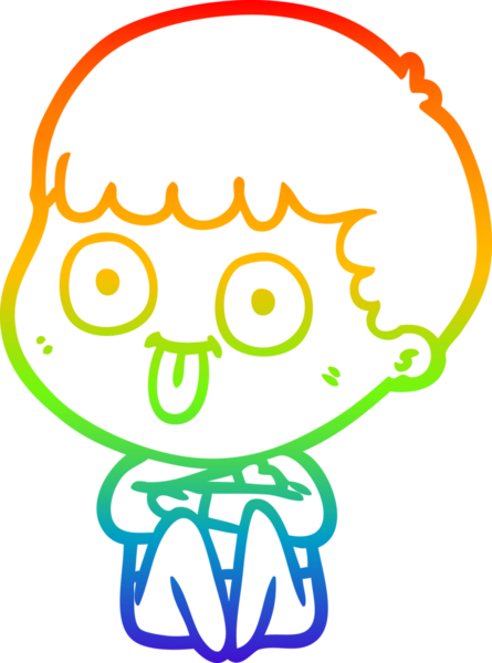 Gökkuşağı gradyan çizgi çizimi bir insan tarafından çizilmiş bir karikatür adam