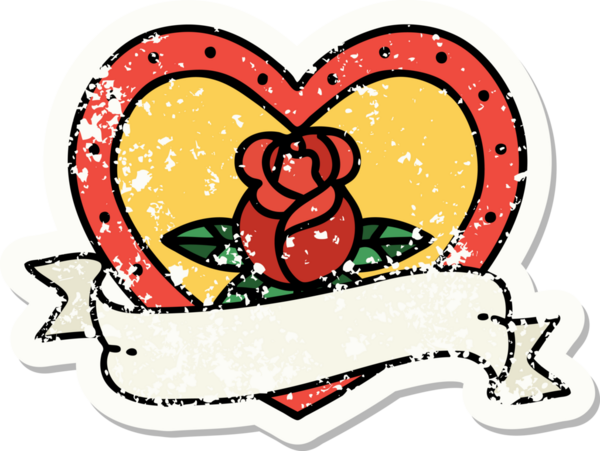 Bir insan tarafından çizilmiş, geleneksel bir kalp dövmesi, gül ve bayrak şeklinde.