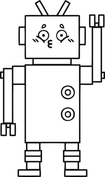 Bir insan tarafından çizilmiş robot çizimi