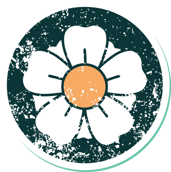 Bir insan tarafından çizilmiş bir çiçeğin sembolik dövmesi.