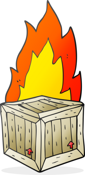 Bir insan tarafından çizilmiş karikatür yakma sandığı