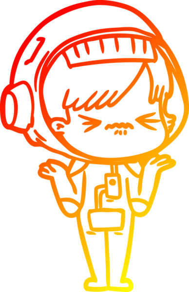 Bir insan tarafından çizilmiş bir astronot kadın çizgi çizimi.