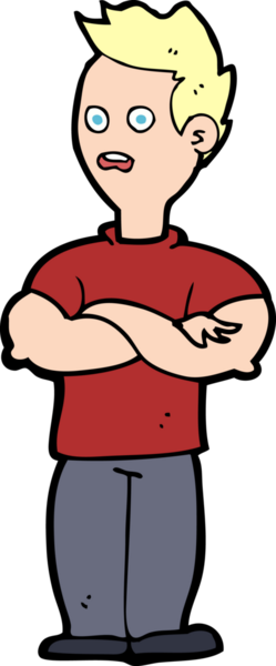 Bir insan tarafından çizilmiş çapraz kollu çizgi film adamı.