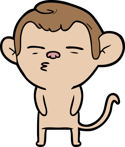 bir insan tarafından çizilmiş şüpheli maymun çizgi filmi