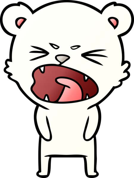 Bir insan tarafından çizilmiş kızgın kutup ayısı çizgi filmi.