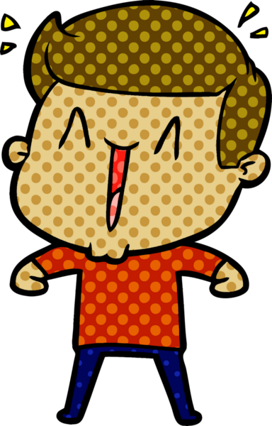 Bir insan tarafından çizilmiş heyecanlı bir çizgi film.