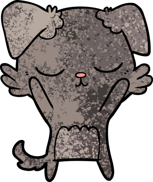 Bir insan tarafından çizilmiş şirin bir çizgi film köpeği.