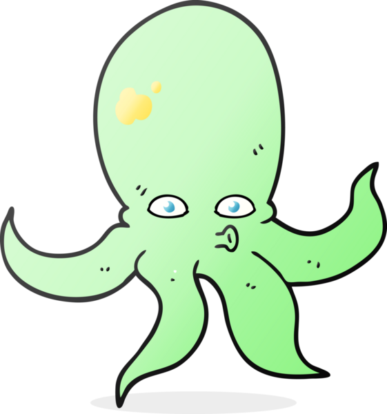 Bir insan tarafından çizilmiş serbest çizim ahtapot.