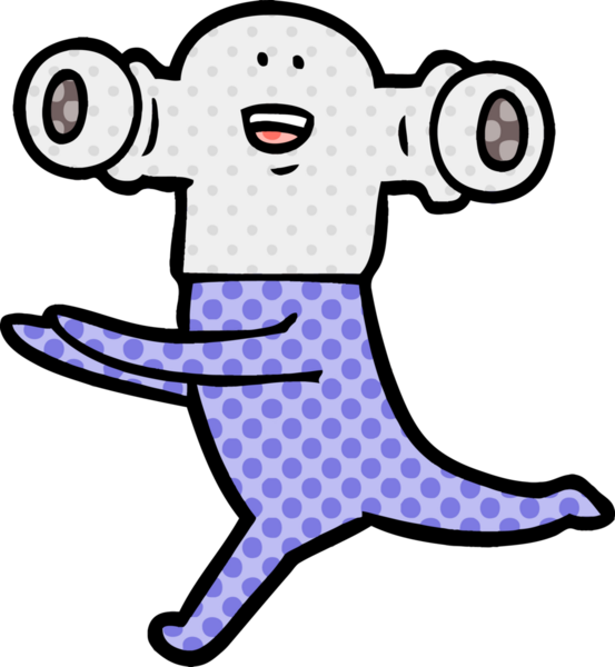 Bir insan tarafından çizilmiş dost canlısı bir uzaylı çizgi filmi.