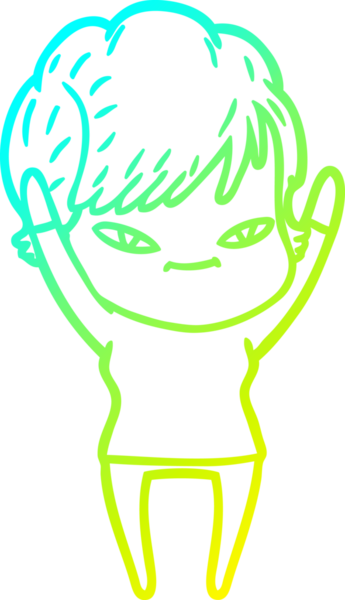 Bir insan tarafından çizilmiş mutlu bir karikatür çizimi.