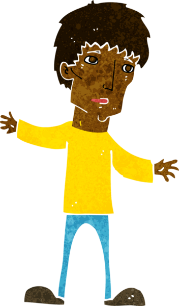 Bir insan tarafından çizilmiş endişeli bir adam.