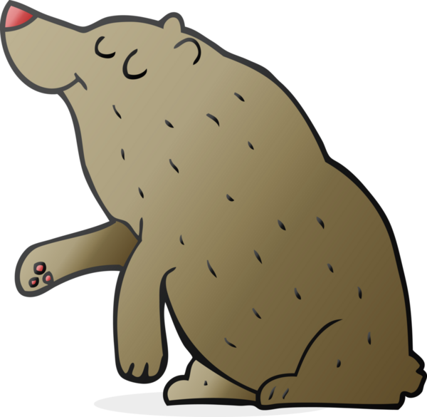 Bir insan tarafından çizilmiş serbest çizim çizgi film ayısı.