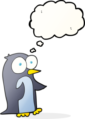 Bir insan tarafından çizilmiş serbest çizim baloncuk pengueni.