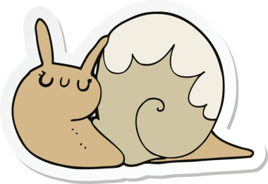 Bir insan tarafından çizilmiş şirin bir salyangozun çıkartması.