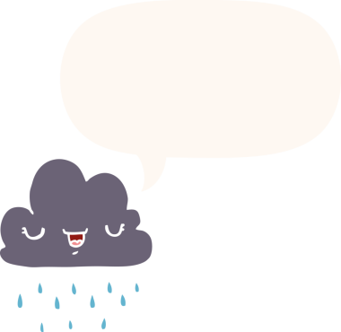 bir insan tarafından çizilmiş, konuşma baloncuklu karikatür fırtına bulutu.