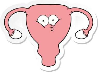 Bir insan tarafından çizilmiş bir karikatür uterusunun çıkartması.