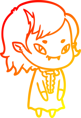 Bir insan tarafından çizilmiş, çizgi film karakteri, arkadaş canlısı vampir kız çizimi.