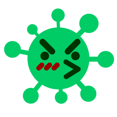 Bir insan tarafından çizilen kızgın kuş virüsü.