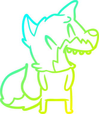 Bir insan tarafından çizilmiş gülen tilki çizgi filmi.