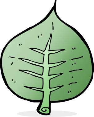 Bir insan tarafından çizilmiş çizgi film yaprağı.