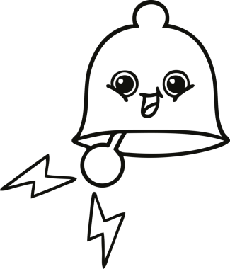 Bir insan tarafından çizilmiş zil karikatürü