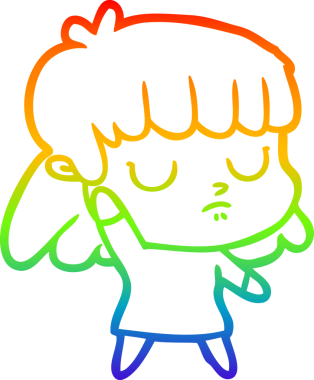 gökkuşağı gradyan çizgi çizimi bir insan tarafından çizilmiş ilgisiz bir kadın