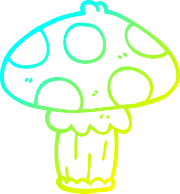 Bir insan tarafından çizilmiş bir mantarın soğuk gradyan çizimi