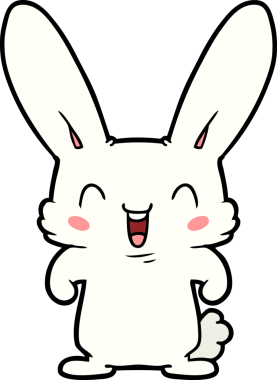 Bir insan tarafından çizilmiş çizgi film tavşanı.