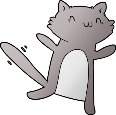 Bir insan tarafından çizilmiş dans eden bir kedi.