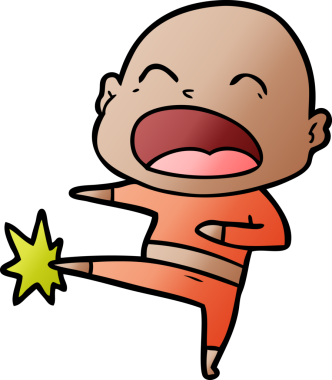 bir insan tarafından çizilmiş kel bir adam.