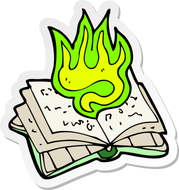 Bir insanın çizdiği büyü kitabının çıkartması.