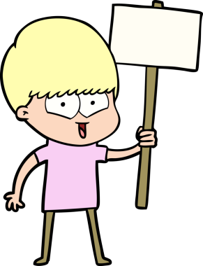 Bir insan tarafından çizilmiş mutlu çocuk çizgi filmi.