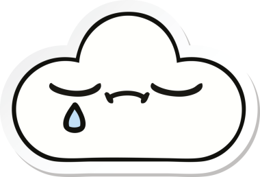 Bir insan tarafından çizilmiş sevimli bir karikatür hüzünlü bulut.