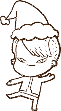 Bir insan tarafından çizilen Noel Kadını Kömür Çizimi