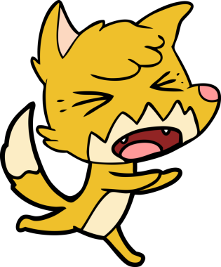 Bir insan tarafından çizilen kızgın tilki çizgi filmi