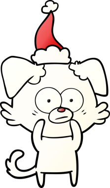 Bir insan tarafından çizilmiş Noel Baba şapkasının gradyan çizimi.