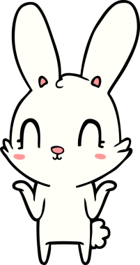 Bir insan tarafından çizilmiş şirin çizgi film tavşanı.