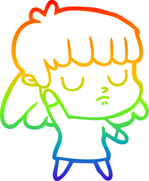 gökkuşağı gradyan çizgi çizimi bir insan tarafından çizilmiş ilgisiz bir kadın