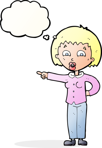 Bir insan tarafından çizilmiş düşünce balonlu bir kadın.