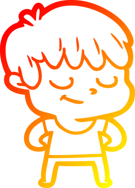 Bir insan tarafından çizilen mutlu bir çocuğun sıcak çizgi çizimi.