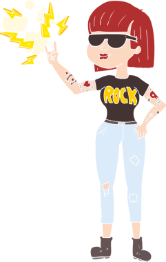 Bir insan tarafından çizilen düz renkli taş kadın çizimi