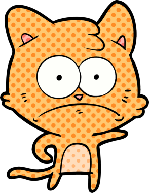 bir insan tarafından çizilmiş sinirli bir kedi.